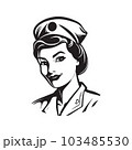 nurse, logo concept black and white color, hand drawn illustration 103485530