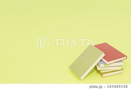 3D素材_積み上げられた本 103485536