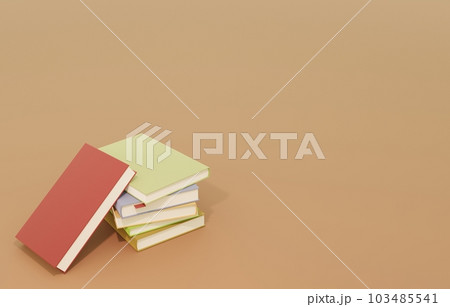 3D素材_積み上げられた本 103485541