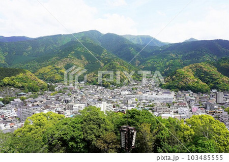 宇和島城から見た新緑の市街地 103485555