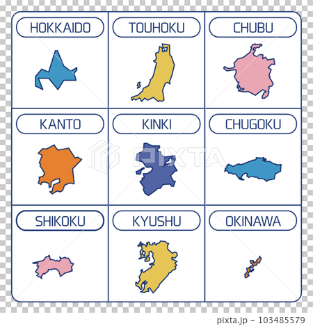 日本地區的彩色插圖 日本地區的彩色插圖 103485579