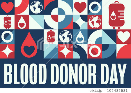 World Blood Donor Day. June 14. Holiday concept. Template for background, banner, card, poster with World Blood Donor Day. June 14. Holiday concept. Template for background, banner, card, poster with 103485681