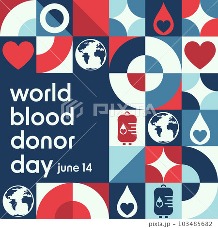 World Blood Donor Day. June 14. Holiday concept. Template for background, banner, card, poster with World Blood Donor Day. June 14. Holiday concept. Template for background, banner, card, poster with 103485682