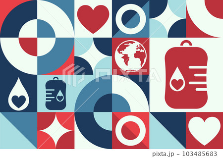 World Blood Donor Day. June 14. Seamless geometric pattern. Template for background, banner, card World Blood Donor Day. June 14. Seamless geometric pattern. Template for background, banner, card 103485683