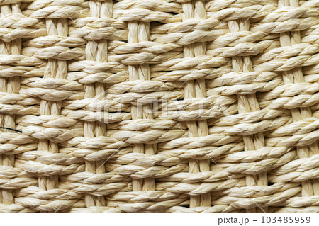 Texture background of wicker straw basket close-up 103485959
