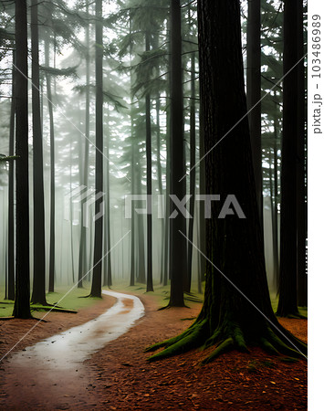 Realistic forest rain neutral warm detailed nobody. 103486989