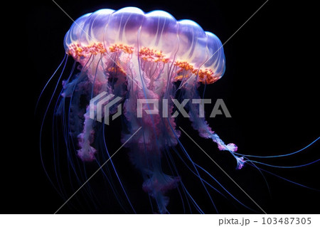 jellyfish in the water with Ai Generated jellyfish in the water with Ai Generated 103487305