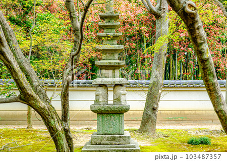 京都、相国寺の承天閣の石燈籠 京都、相国寺の承天閣の石燈籠 103487357