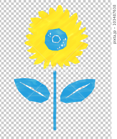 ひまわり　イエロー　ブルー　種模様　テクスチャ 103487638