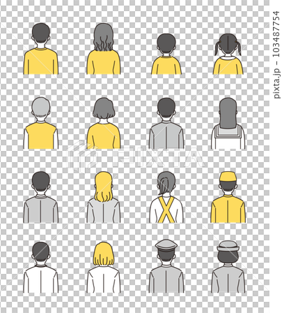 簡單的人例證背視圖 103487754