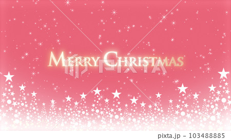 クリスマスツリーと色のついた背景にキラキラが舞う、クリスマスの文字 103488885