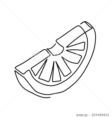 Continuous line drawing of juicy lemon orange. One line art concept of healthy fresh fruit. Vector illustration 103488925