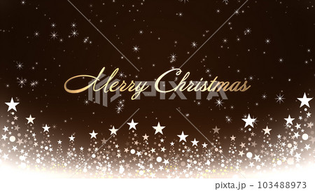 クリスマスツリーと色のついた背景にキラキラが舞う、クリスマスの文字 103488973