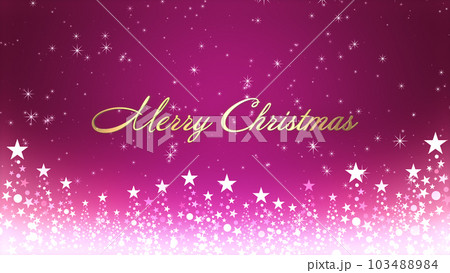 クリスマスツリーと色のついた背景にキラキラが舞う、クリスマスの文字 クリスマスツリーと色のついた背景にキラキラが舞う、クリスマスの文字 103488984