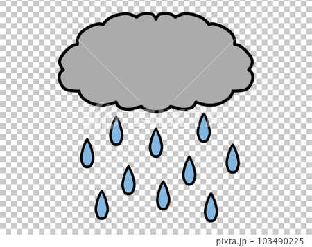 A simple illustration of a cloud making it rain A simple illustration of a cloud making it rain 103490225