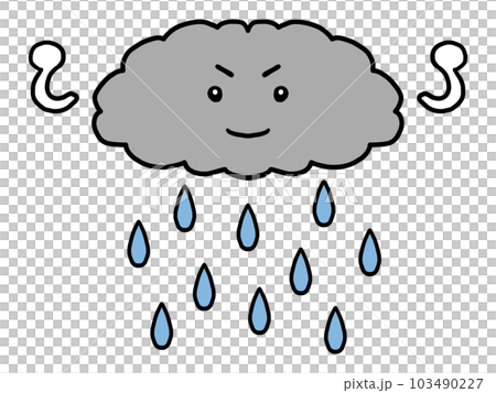使它下雨的雲的擬人化插圖 使它下雨的雲的擬人化插圖 103490227