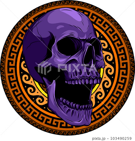 vector illustration of Skull with mandala on background vector illustration of Skull with mandala on background 103490259