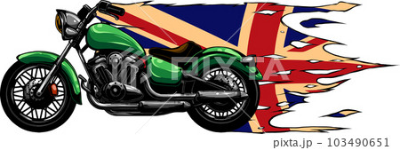 vector illustration of British flag motorcycle design 103490651