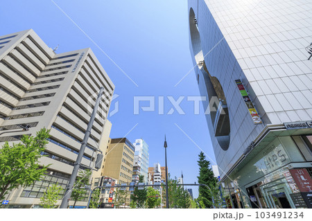 大阪市中央区難波 御堂筋のなんば周辺の街並み 大阪市中央区難波 御堂筋のなんば周辺の街並み 103491234