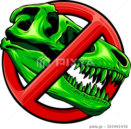 forbidden tyrannosaurus skull sign isolated on white background vector illustration forbidden tyrannosaurus skull sign isolated on white background vector illustration 103491438