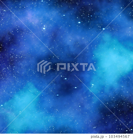 Ultramarine Galaxy Backgrounds Digital Paper outer space textures with blue starry night skies and nebula art 103494567