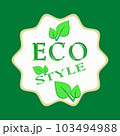 Eco style card on a green background 103494988