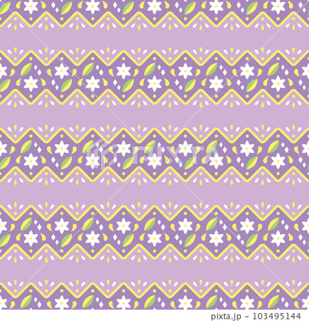 百合 パステル パターン柄 パープル 103495144