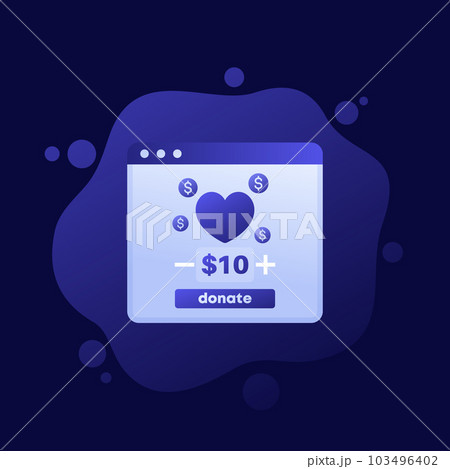 Donation service, donate online icon vector design 103496402