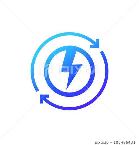 Recharge icon, electric charger vector Recharge icon, electric charger vector 103496431