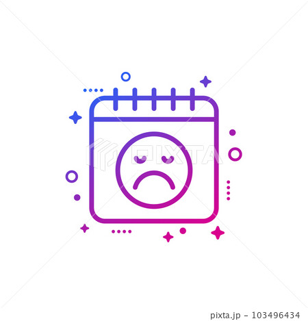 bad day icon with calendar and emoji 103496434