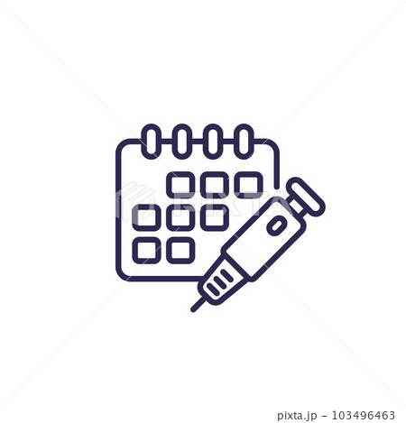 insulin injection schedule line icon 103496463
