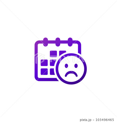 bad day icon with emoji and calendar 103496465