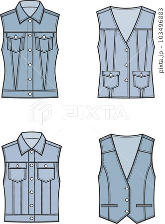 Set of womens denim vests.  103496883