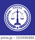 Justice card on a blue background 103496886