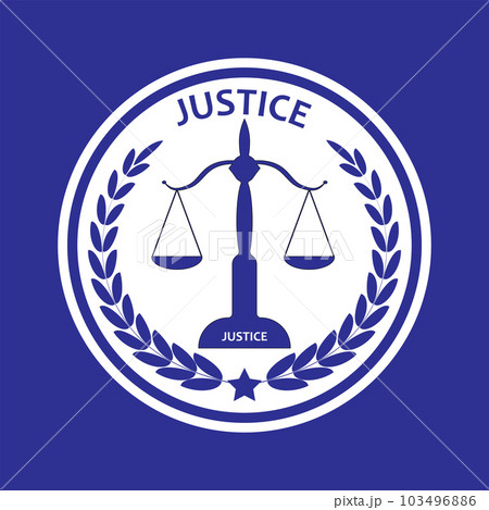 Justice card on a blue background 103496886