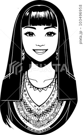 black and white linear female portrait, monochrome graphics, logo, avatar black and white linear female portrait, monochrome graphics, logo, avatar 103496958