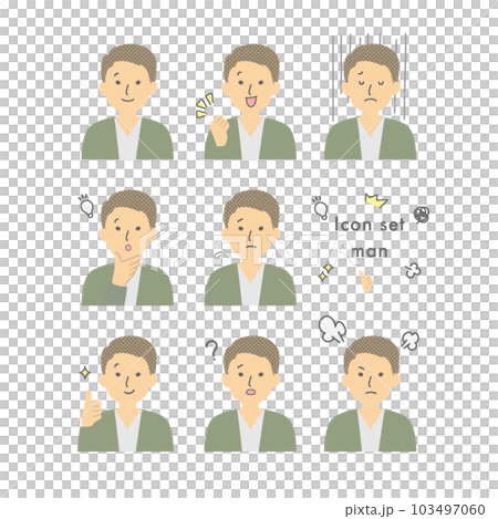 表情：大人の男性　セット 103497060