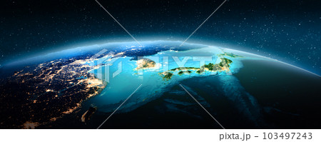 Korea and Japan city lights 103497243