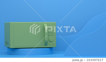 Abstract scene or podium with microwave on monochrome background 103497817