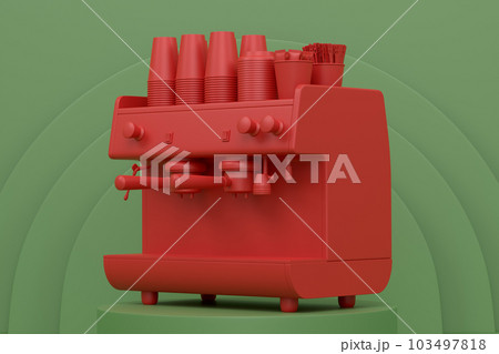 Abstract scene or podium with espresso coffee machine on monochrome Abstract scene or podium with espresso coffee machine on monochrome 103497818