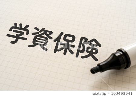 学資保険と書かれたノートとマーカー 103498941