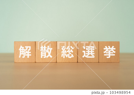 解散総選挙と書かれたブロック 103498954