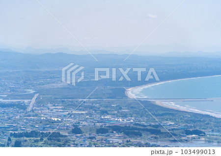 寒風山からの眺望 潟上市の地形 寒風山からの眺望 潟上市の地形 103499013