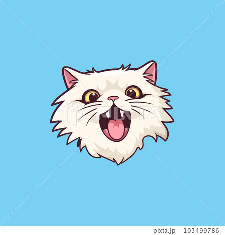 Cat portrait drawing. Shocked cat 103499786