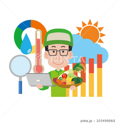 農業で活用されるアグリテックのイメージイラスト 103499868
