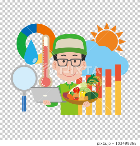 農業で活用されるアグリテックのイメージイラスト 103499868