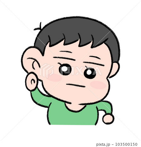 耳を傾けている男の子 103500150