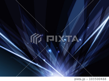 シャープな青のデジタル抽象イメージ	 103500488