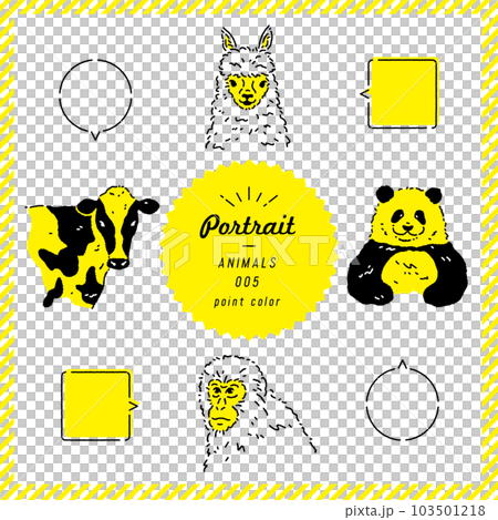 Animal line drawing illustration set (color) 103501218