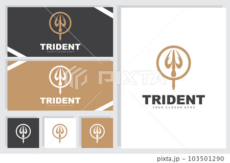 Trident Logo, Vector Magic Spear of Poseidon Neptune, Triton King Design, Template Icon Brand Illustration Trident Logo, Vector Magic Spear of Poseidon Neptune, Triton King Design, Template Icon Brand Illustration 103501290